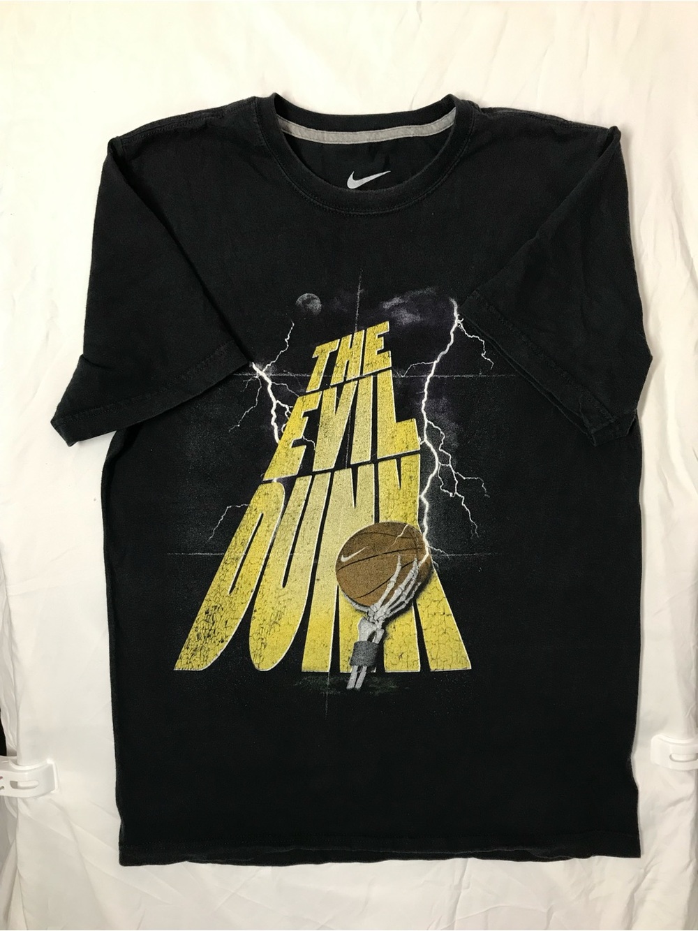 Nike Black Short-Sleeve Tee with Yellow 'The Evil Dunk' Graphic